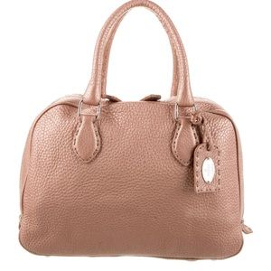 Women’s Fendi Selleria authentic pink metallic leather handbag